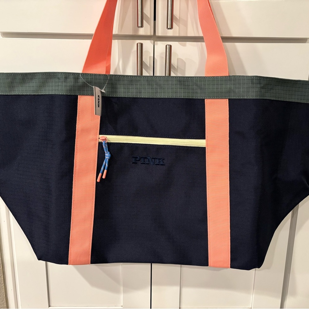 Victoria's Secret Pink and Navy Tote Bag
